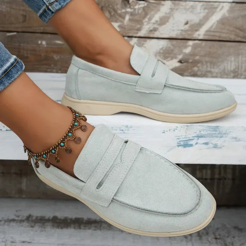 Women's Flat Shoes 2024 New Trend Spring Autumn Platform Suede Loafers Shoes Outdoor Casual Ladies Walking Shoes Zapatos Mujer