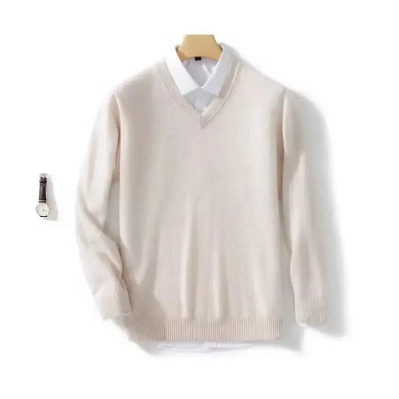 Fashion Men's Sweaters Casual Slim Fit Basic V Neck Knitted Sweater Pullover Male Autumn Winter Warm Knitwear Tops Mens Clothes
