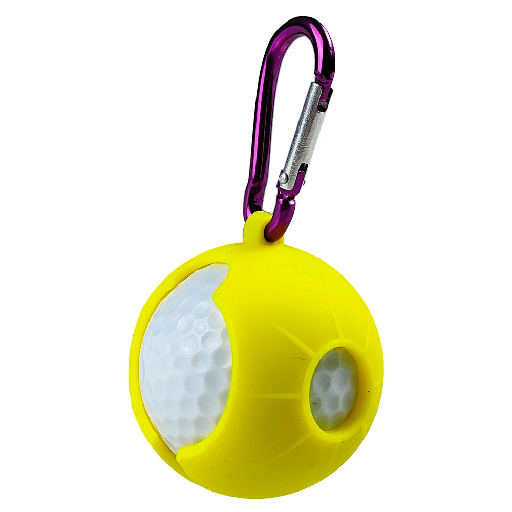 1Pcs Golf Ball Protective Cover Soft Silicone Waist Holder Double Fall Resistant Keyring Golfing Accessories For 2 Balls