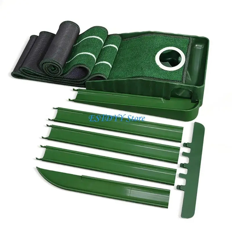 G6DE Golfs Hole Cover Golfs Practice Putting Green Putting Mat Golfs Putting Game Set Includes Green Putting Tool Golfs Mat