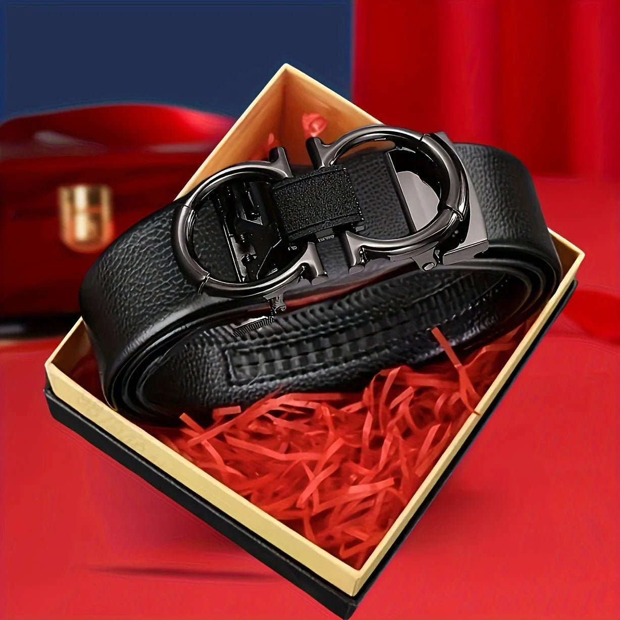 Men's Business Belt Black Casual Alligator Alloy Automatic Buckle Suit Pants Belt Men's Designer Belt