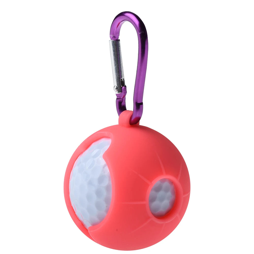 1Pcs Golf Ball Protective Cover Soft Silicone Waist Holder Double Fall Resistant Keyring Golfing Accessories For 2 Balls