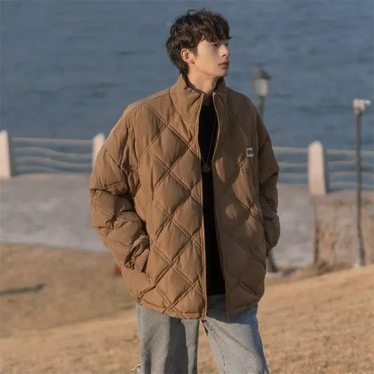 Warm Men's Coats Winter Solid Color Male Jackets Thick Loose Deals Korean Reviews Many Fast Delvery Casual Stylish Joker New In
