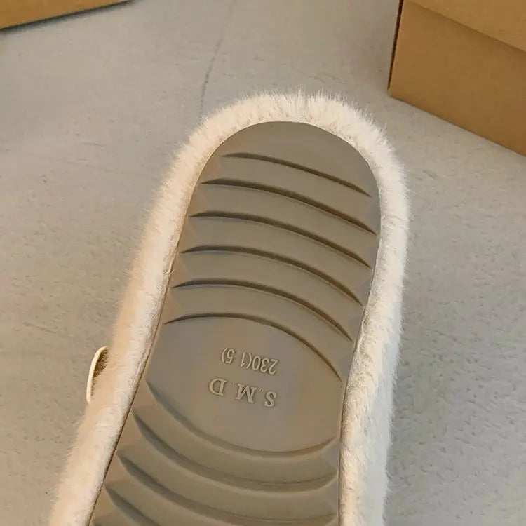 Platform Slippers for Women 2025 New Autumn and Winter High-end Baotou Cotton Slippers