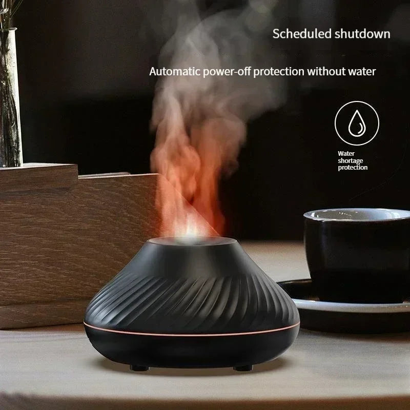 Flame Aromatherapy Machine Air Humidifier Essential Oil Diffuser Perfume Diffuser Water Replenisher USB Small Night Light Home