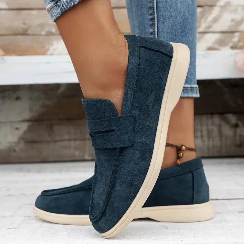 Women's Flat Shoes 2024 New Trend Spring Autumn Platform Suede Loafers Shoes Outdoor Casual Ladies Walking Shoes Zapatos Mujer