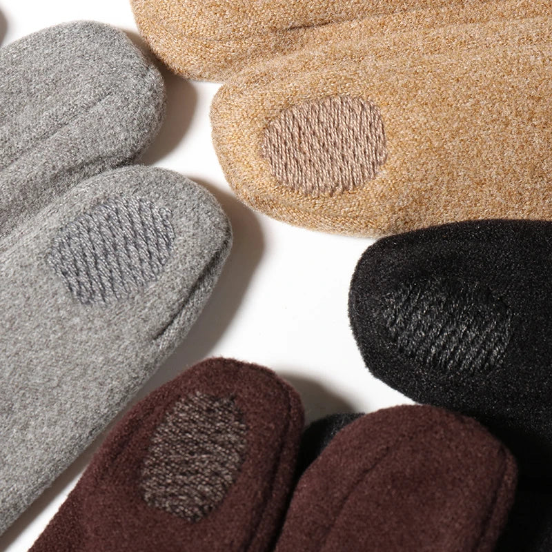 Men's Winter Velvet Gloves, Warm, Windproof and Cold-Proof, Touch Screen Cycling and Driving Gloves, 1 Pair